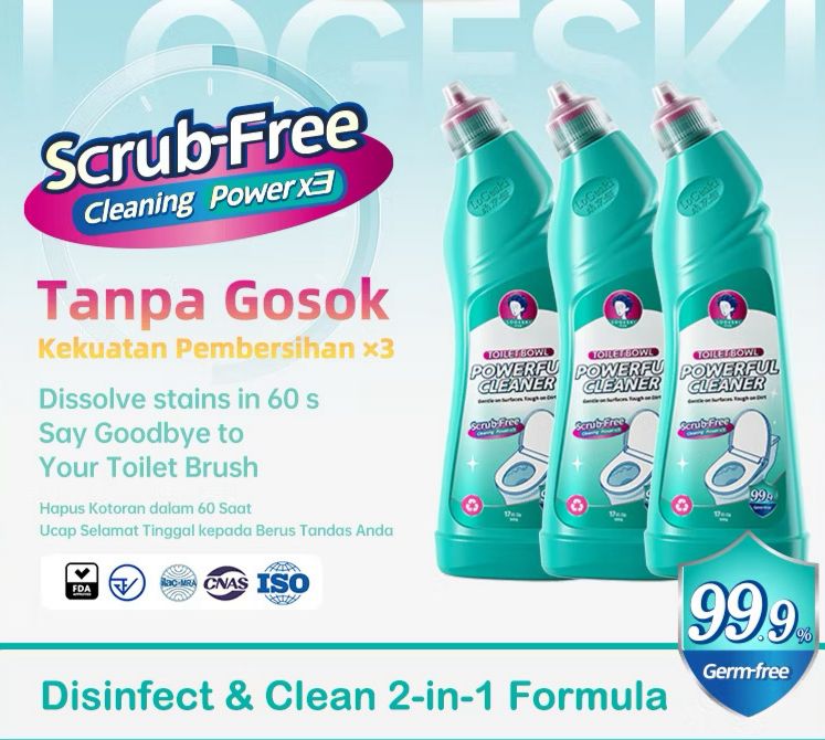 Powerful Toilet Bowl Cleaner 2-in-1 Premium Formula