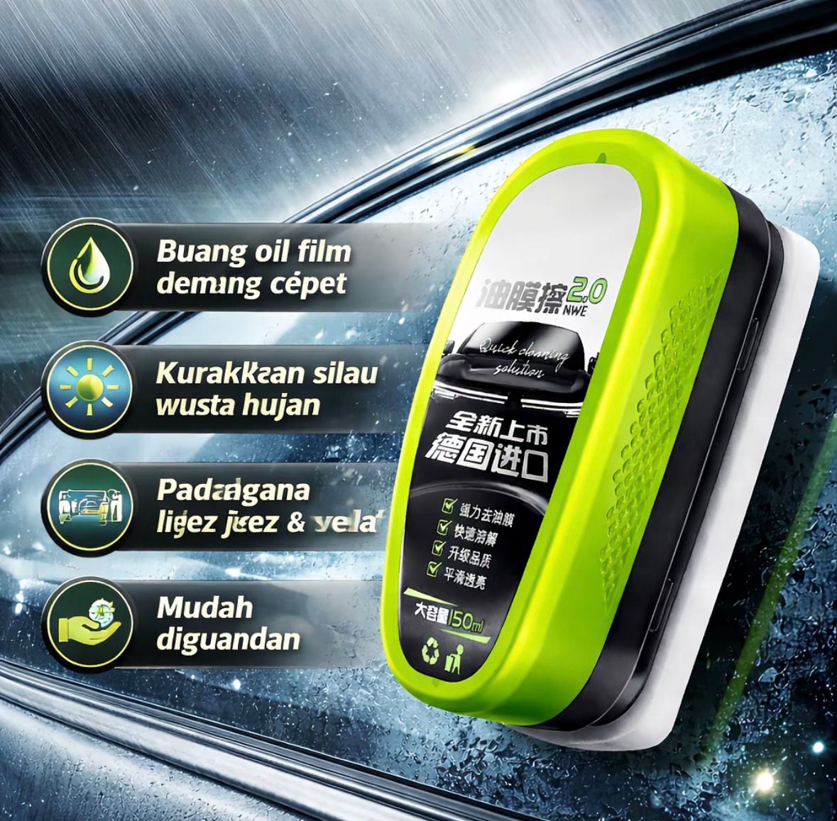 Cermin Jernih Pro – Penghilang Minyak Cermin Premium